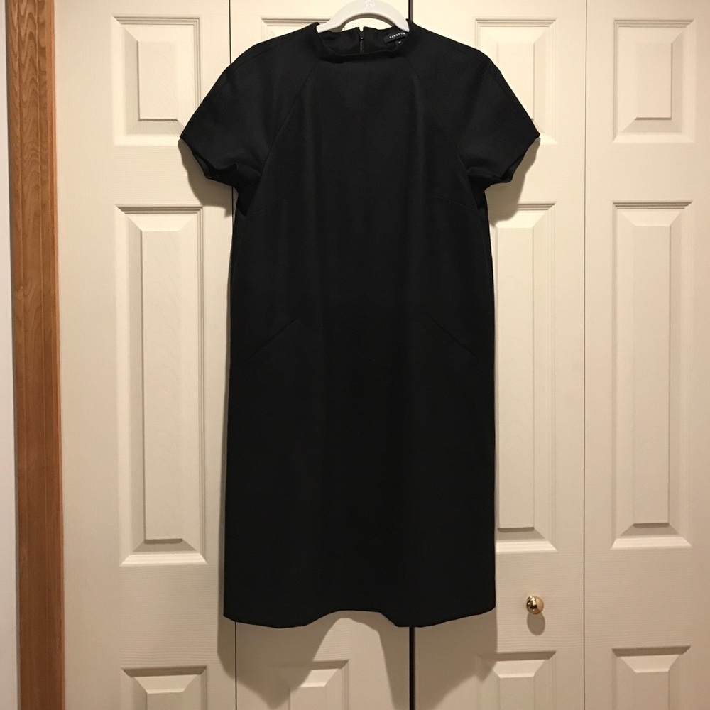 Lands End Black wool dress